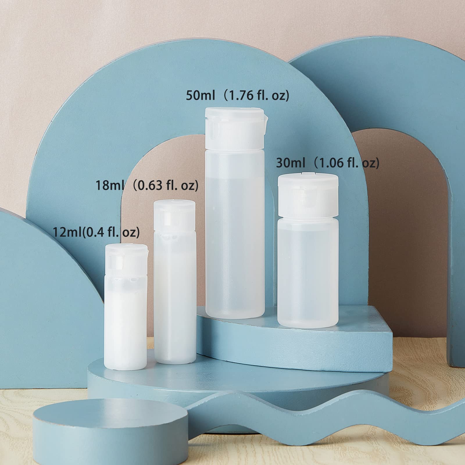 Benecreat 10 Pack 18Ml 0.6Oz Small Travel Squeeze Bottles Refillable Makeup Foundation Container Travel Essentials Sample Bottle